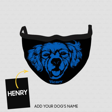 Personalized Dog Gift Idea - Blue Dog With Big Ears For Dog Lovers - Cloth Mask
